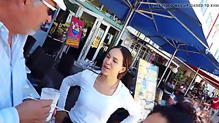 Candid voyeur hot ass waitress outside with 6 shot